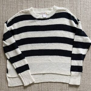 C&C California Navy and Cream Striped Sweater